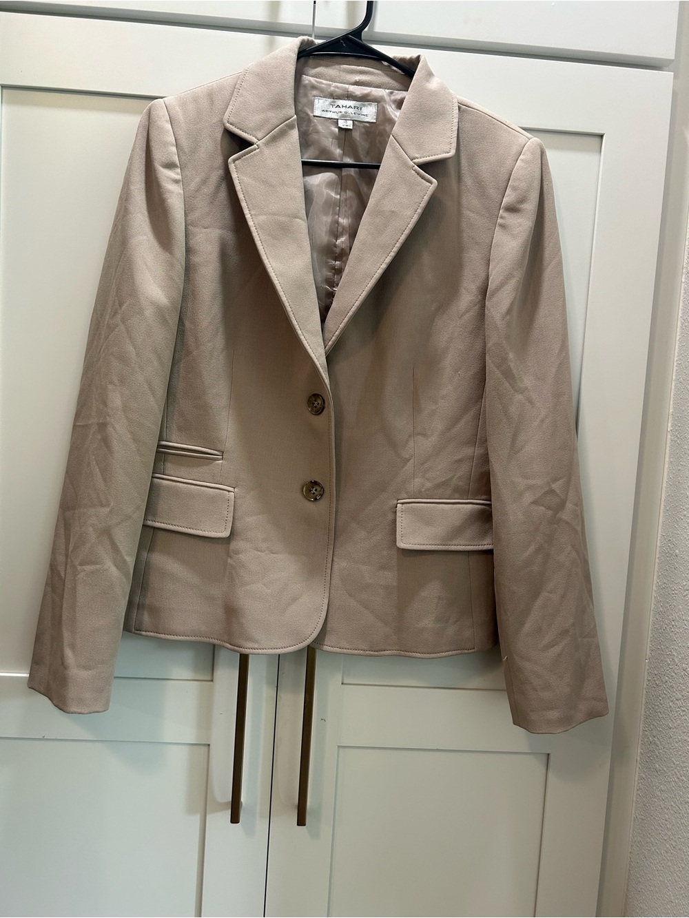 Tahari Light Tan Women's Tailored Blazer Jacket